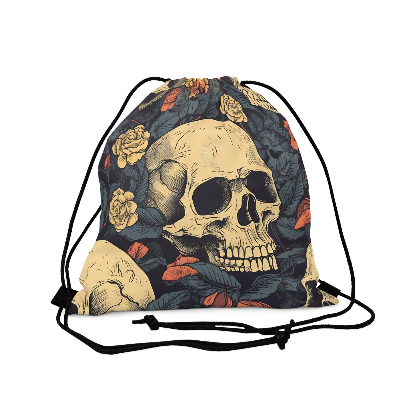 Vintage skull Fitness Drawstring Bag - whimsigoth gym gear