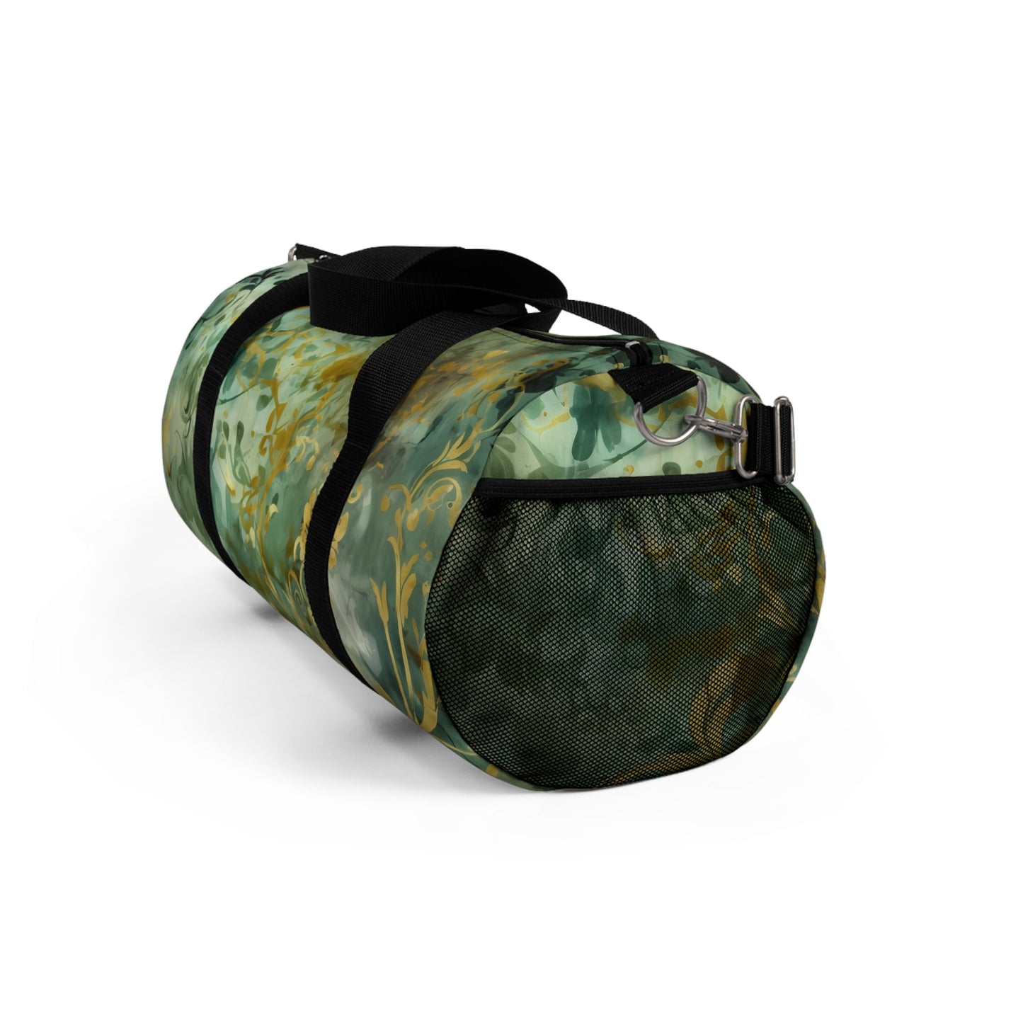 Sage and Gold Damask Gym Bag - yoga duffle bag