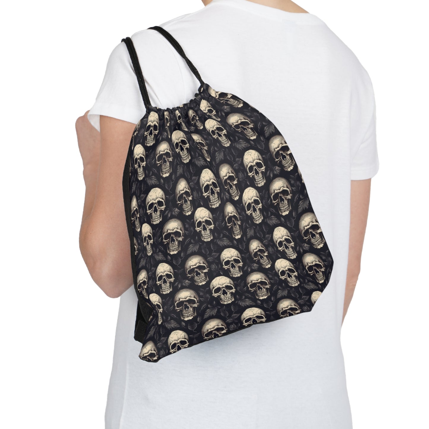 Skull Fitness Drawstring Bag - Goth gym gear