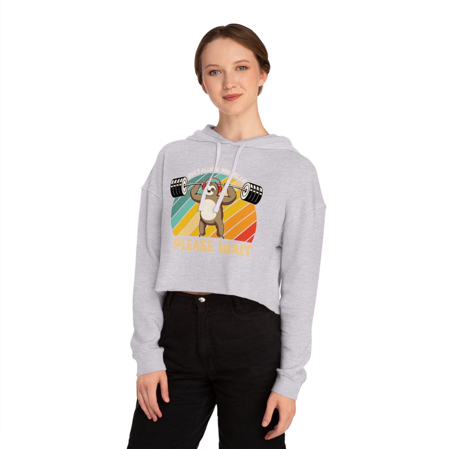 cropped hoodie - Installing muscles