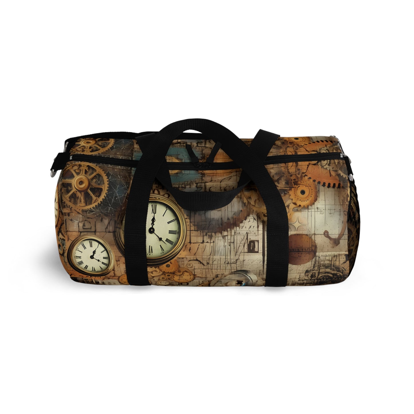 steampunk clock Gym Bag - vintage grunge travel duffel bag