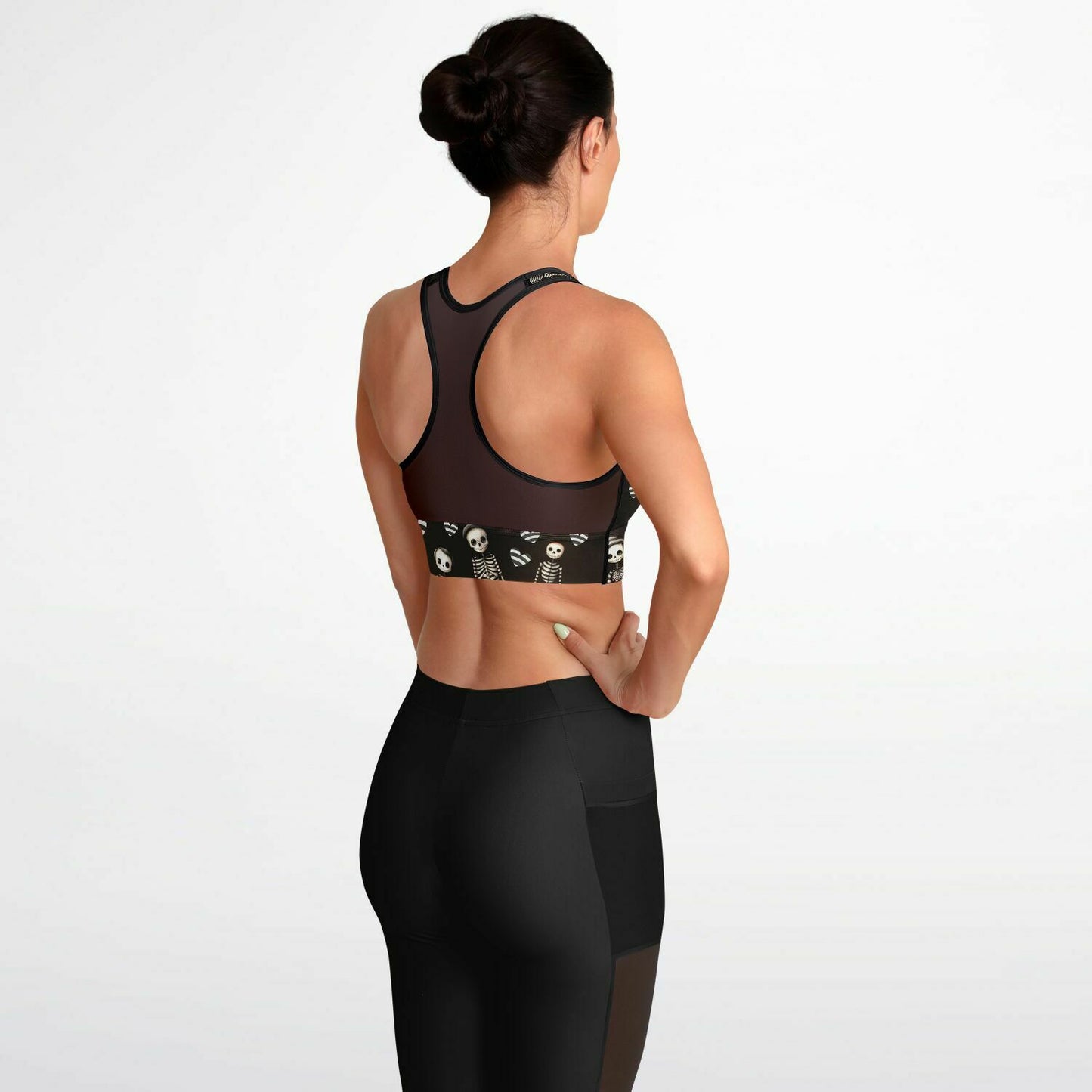 Mesh Padded Sports Bra - Jailhouse skeleton