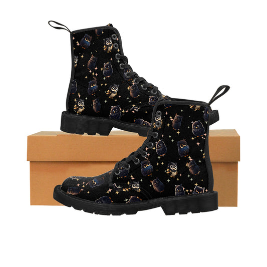 Canvas Boots - midnight owl