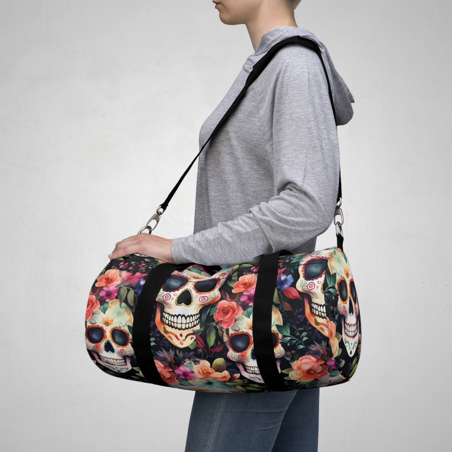 Sugar Skull Gym Bag -Whimsigoth duffle bag