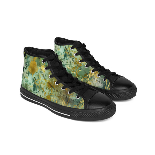 Sage and Gold Damask - Lifting High Top sneakers