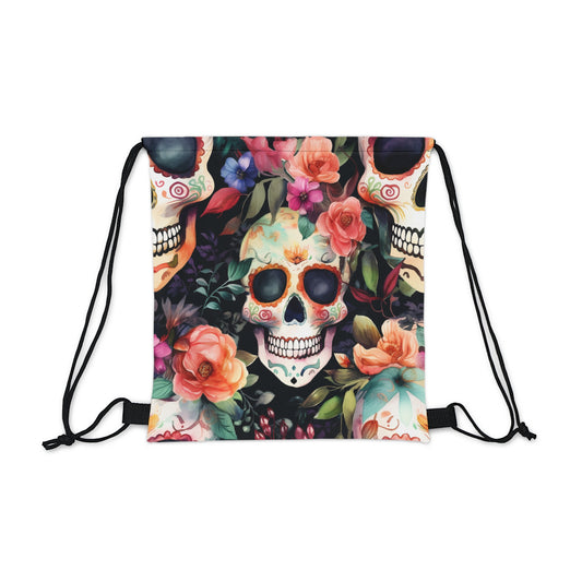 Sugar Skulls Fitness Drawstring Bag - Whimsigoth gym Gear