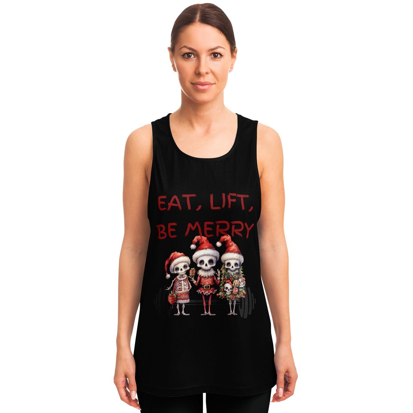 Skeleton Christmas "Eat Lift Be Merry" - Classic Tank Top