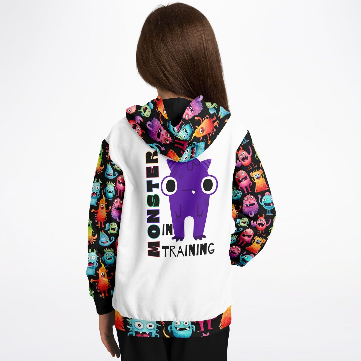 Cheerful Monster in training - Athletic Kids Hoodie