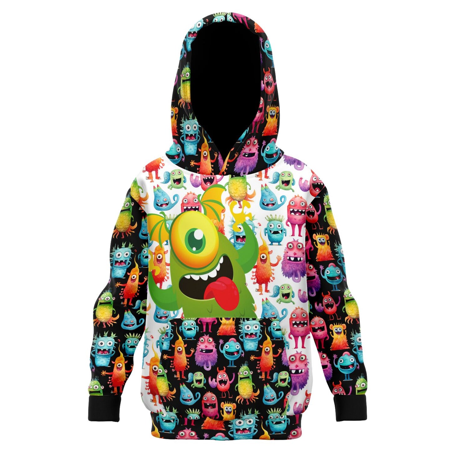 Cheerful Monster in training - Athletic Kids Hoodie