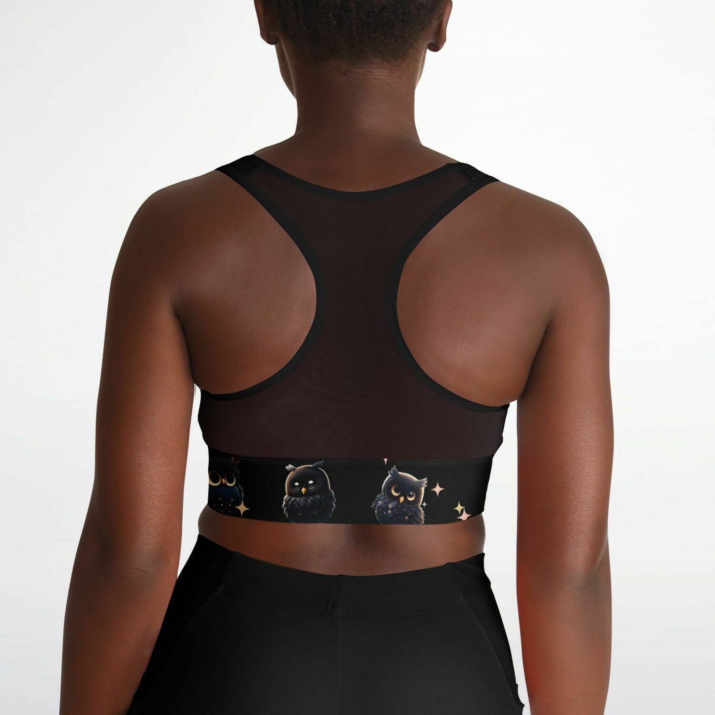 Mesh Padded Sports Bra - midnight owl