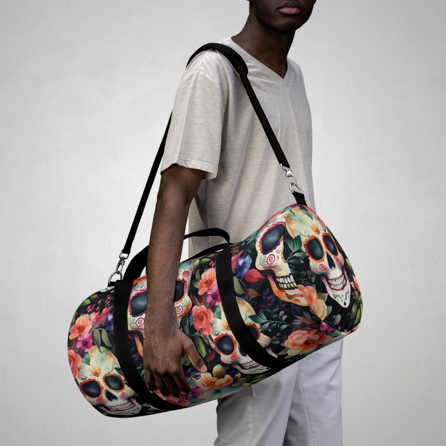 Sugar Skull Gym Bag -Whimsigoth duffle bag