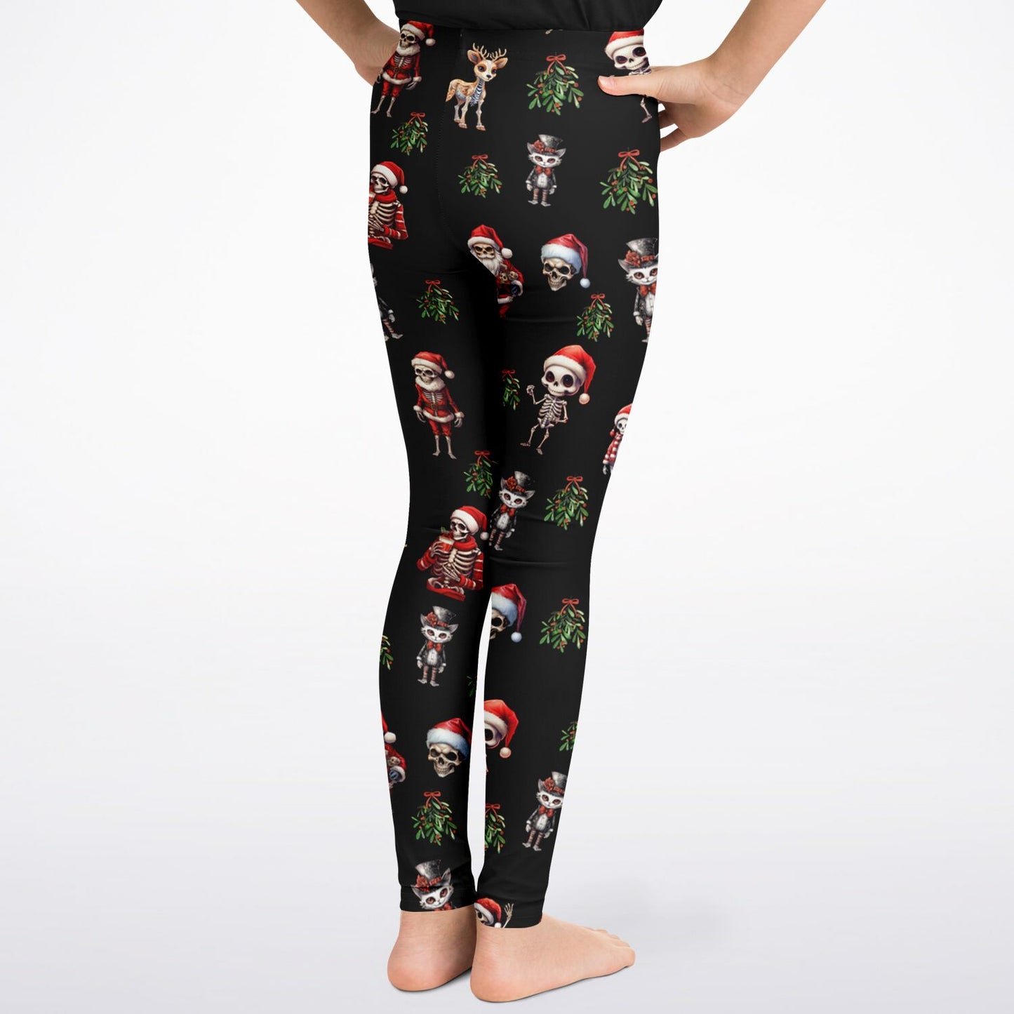 Skeleton Christmas - Kids Athletic Leggings