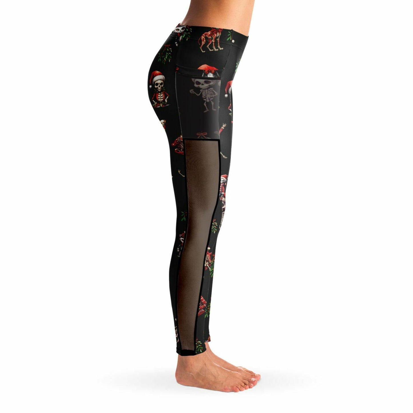 Skeleton Christmas - Mesh Pocket Performance Leggings