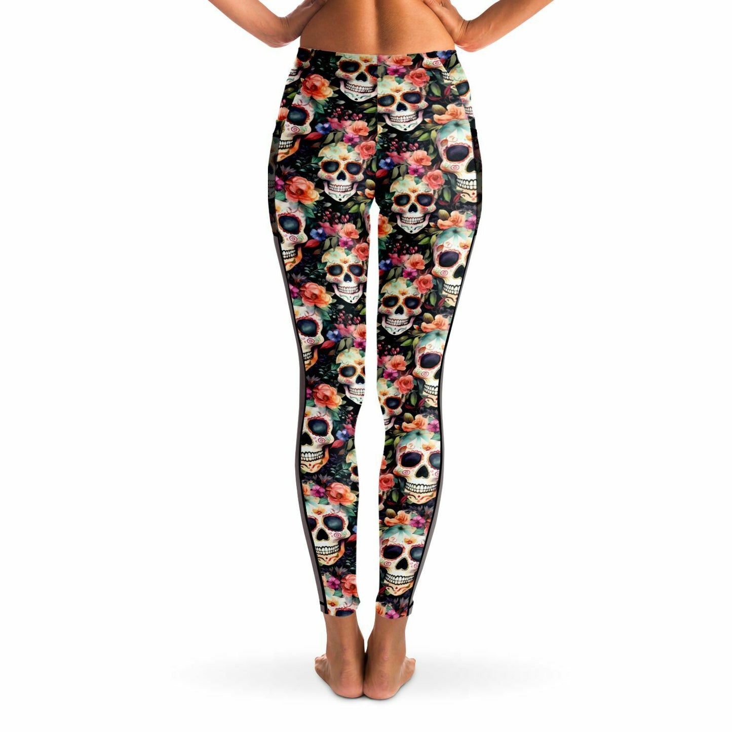 Sugar Skull - Mesh Pocket Performance Leggings