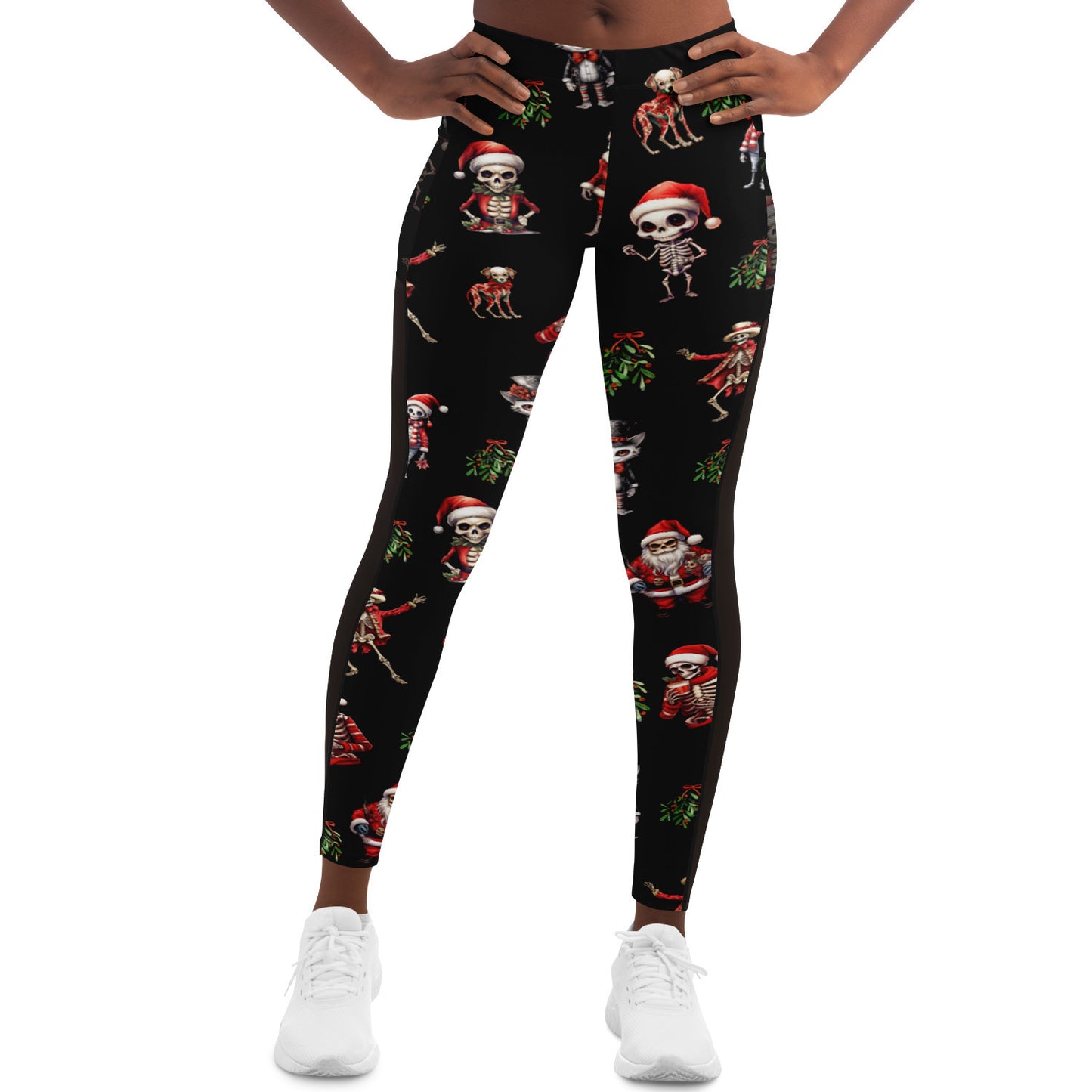 Skeleton Christmas - Mesh Pocket Performance Leggings