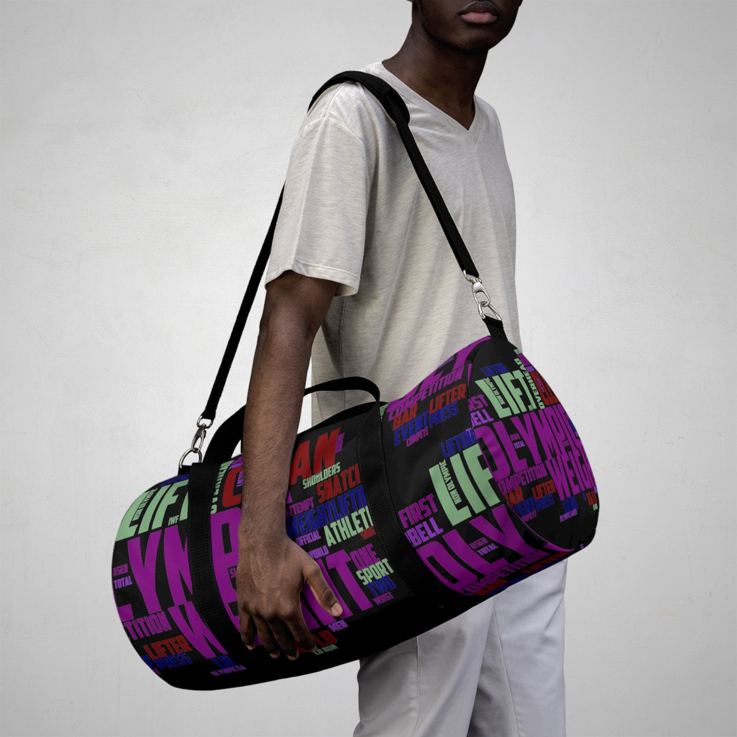 Graphic Typography Lifting Gym Bag - Athletic bag for strength trainers