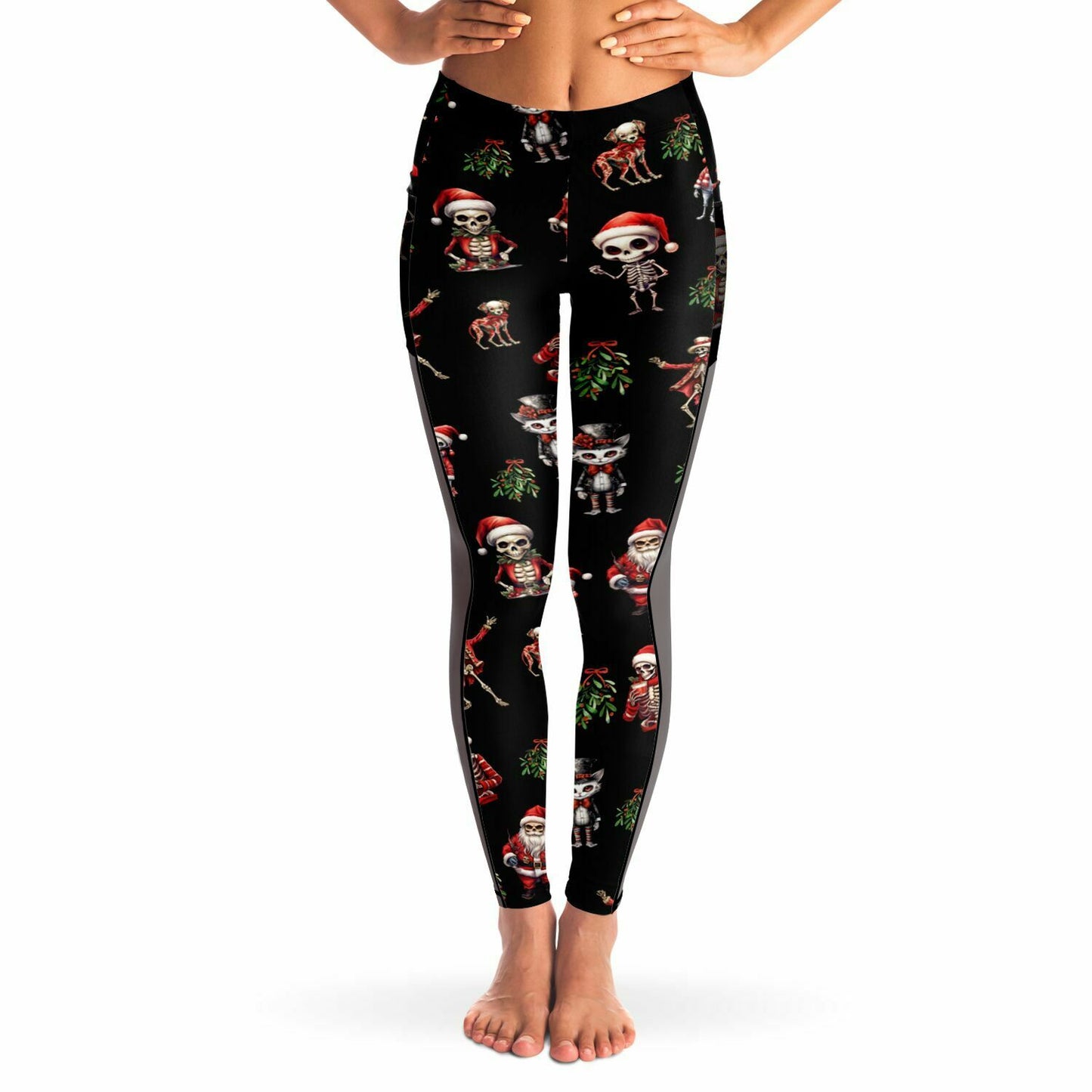 Skeleton Christmas - Mesh Pocket Performance Leggings