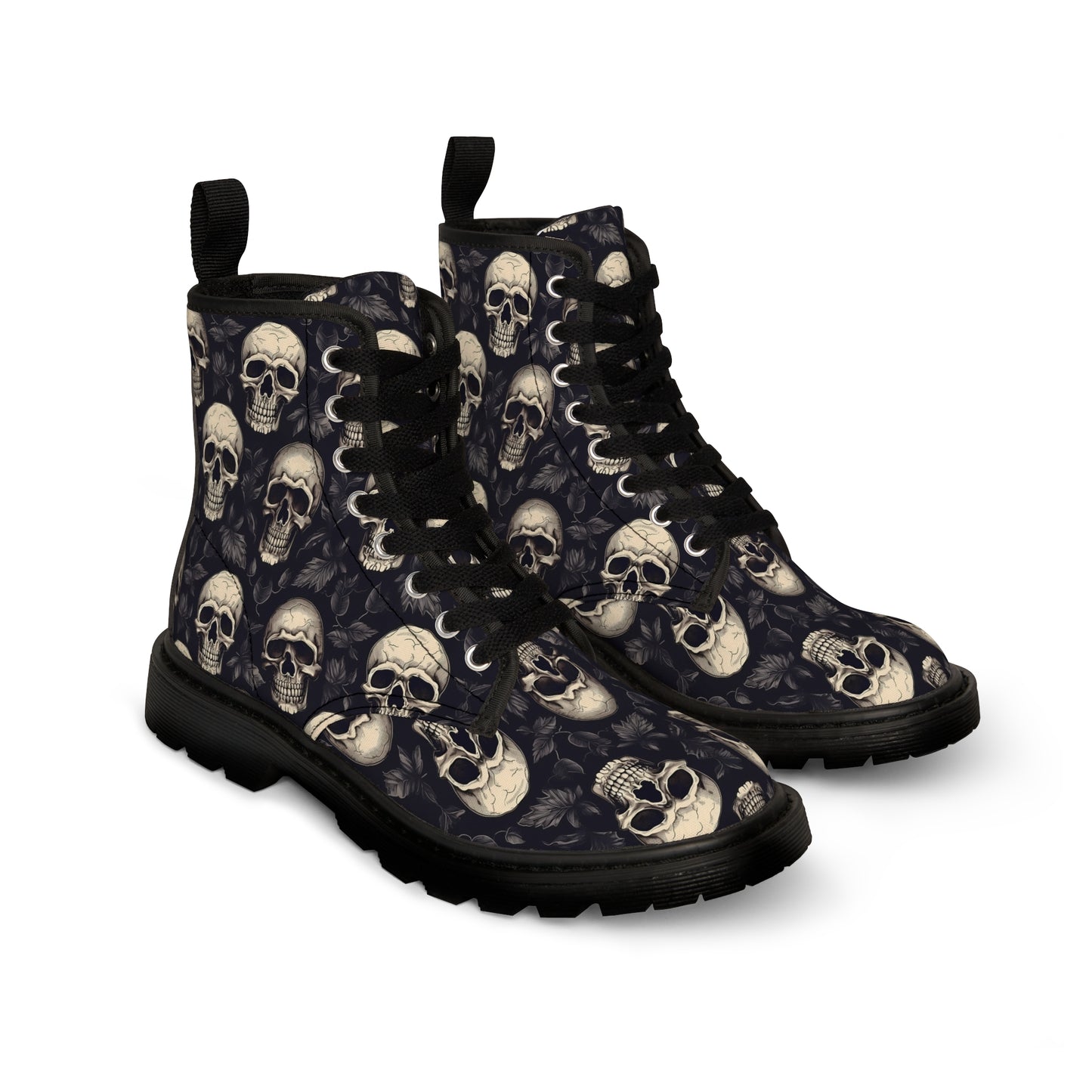 Canvas Boots - dark skull