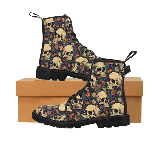 Canvas Boots - Vintage Skull