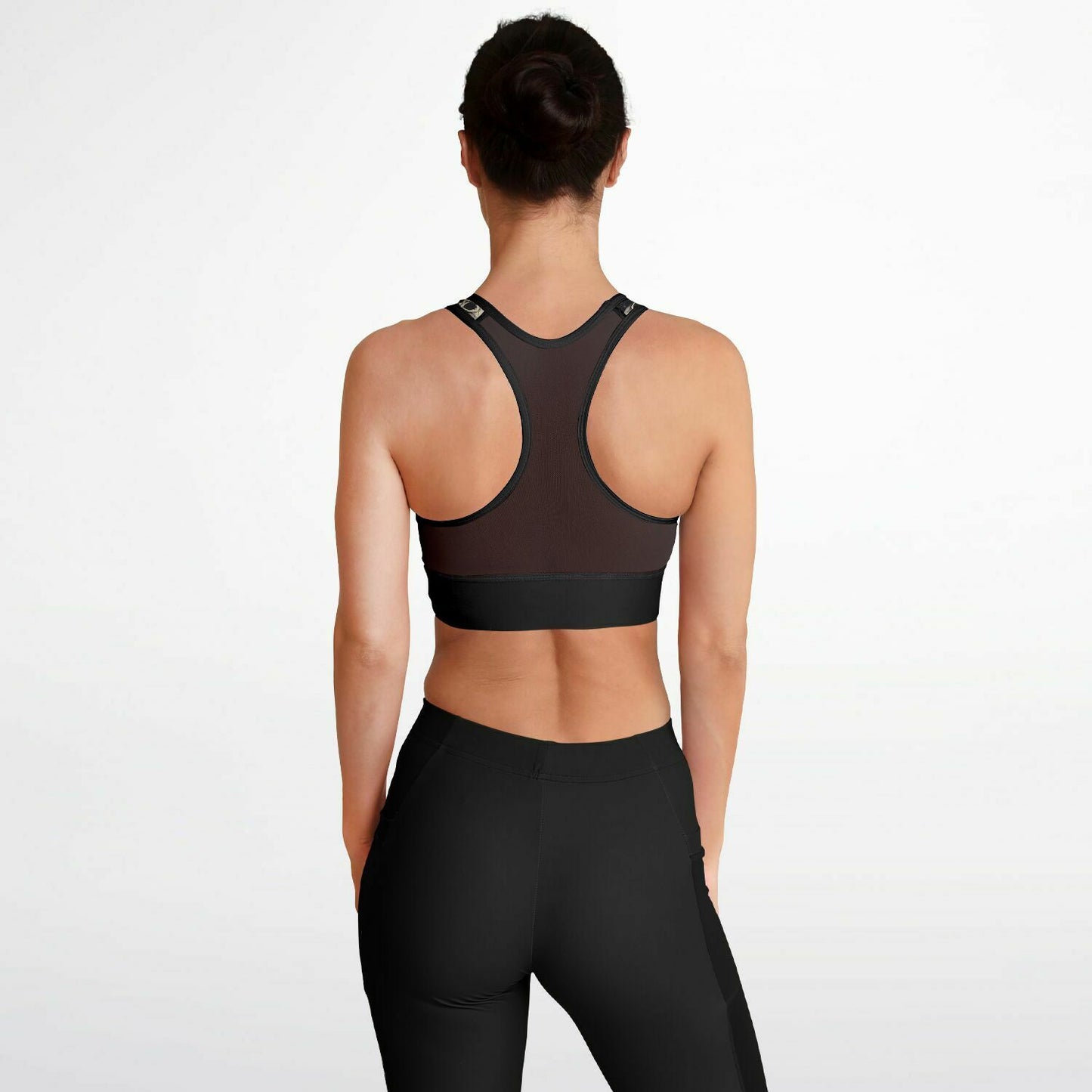 skull Mesh Padded Sports Bra - goth aesthetic