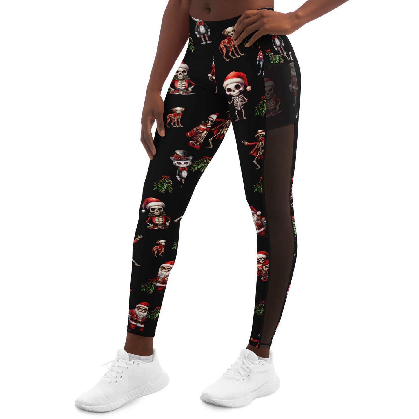 Skeleton Christmas - Mesh Pocket Performance Leggings
