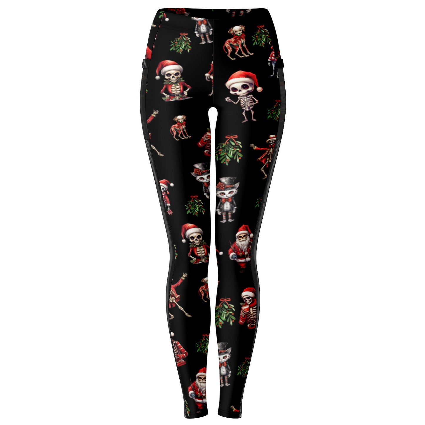 Skeleton Christmas - Mesh Pocket Performance Leggings