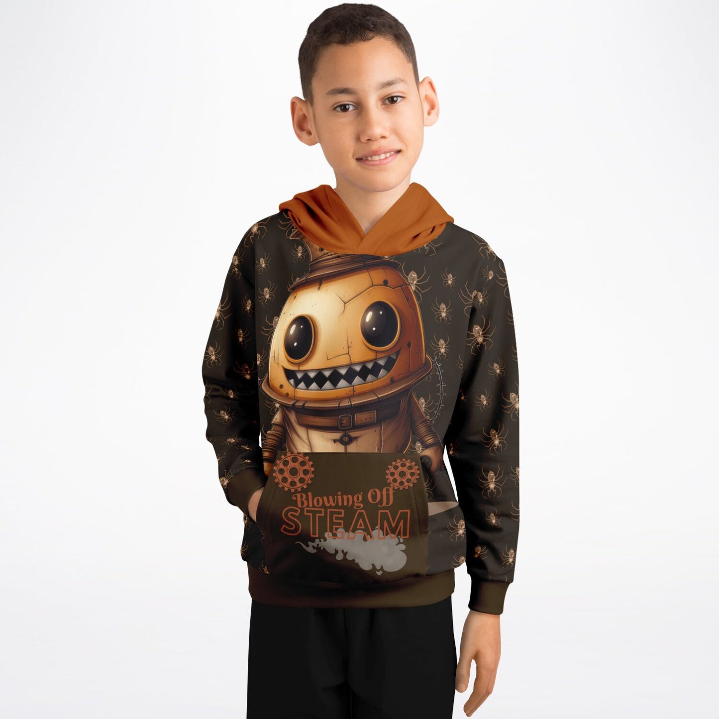 Athletic Kids Hoodie - Misfit Steampunk Crew "Blowing off steam"