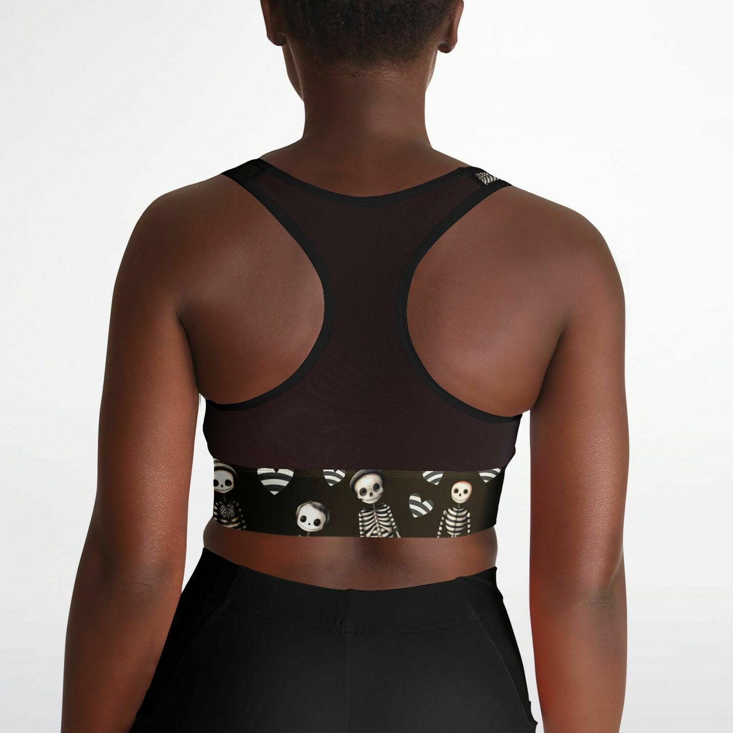 Mesh Padded Sports Bra - Jailhouse skeleton
