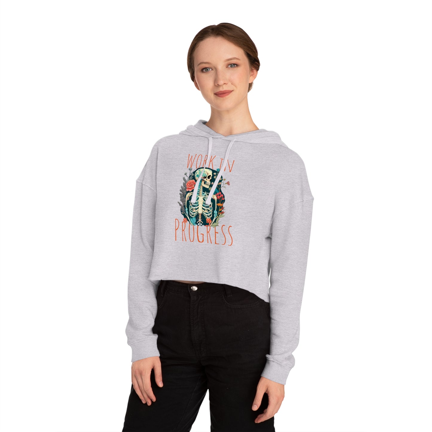 Cropped Hoodie - Work in Progress Skeleton