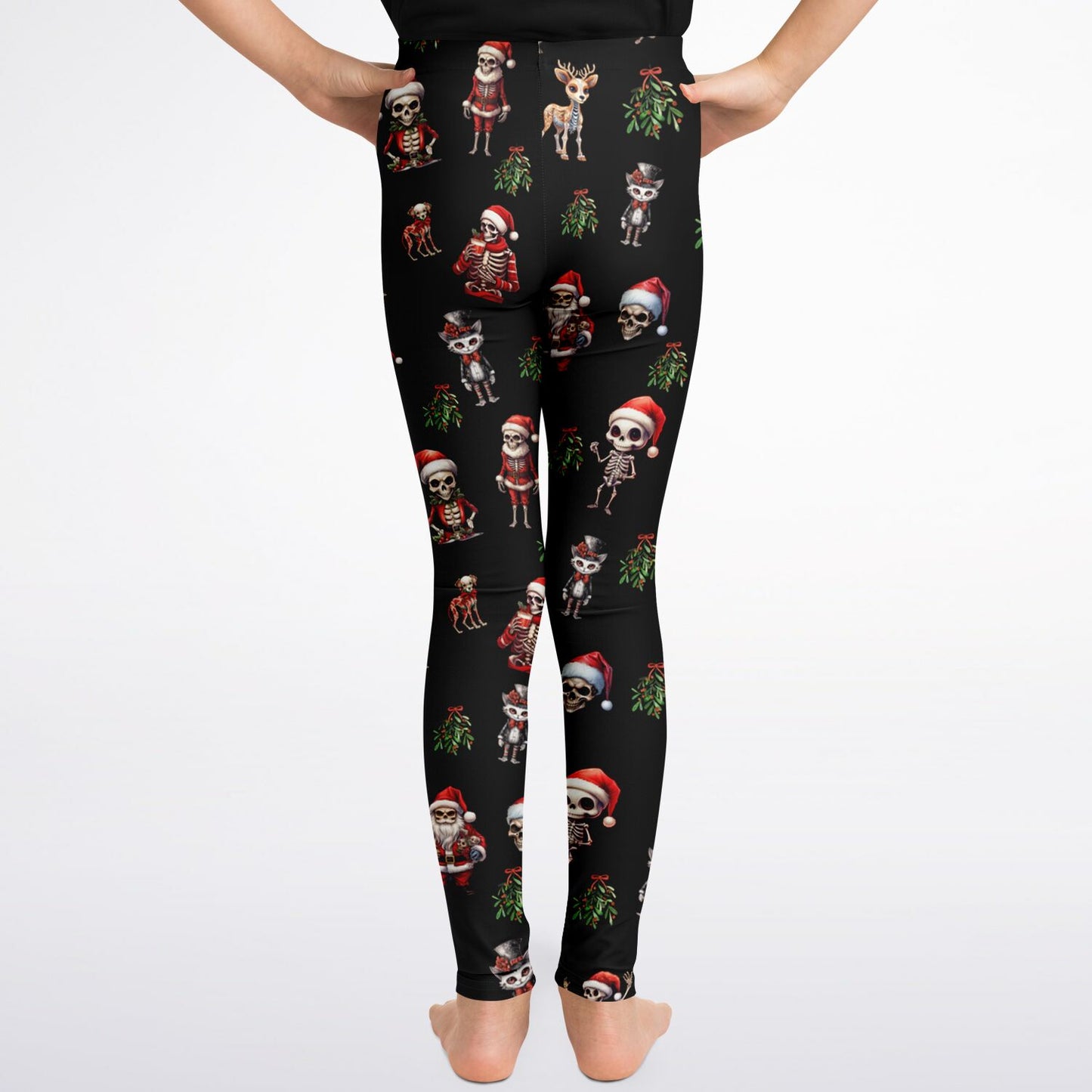Skeleton Christmas - Kids Athletic Leggings