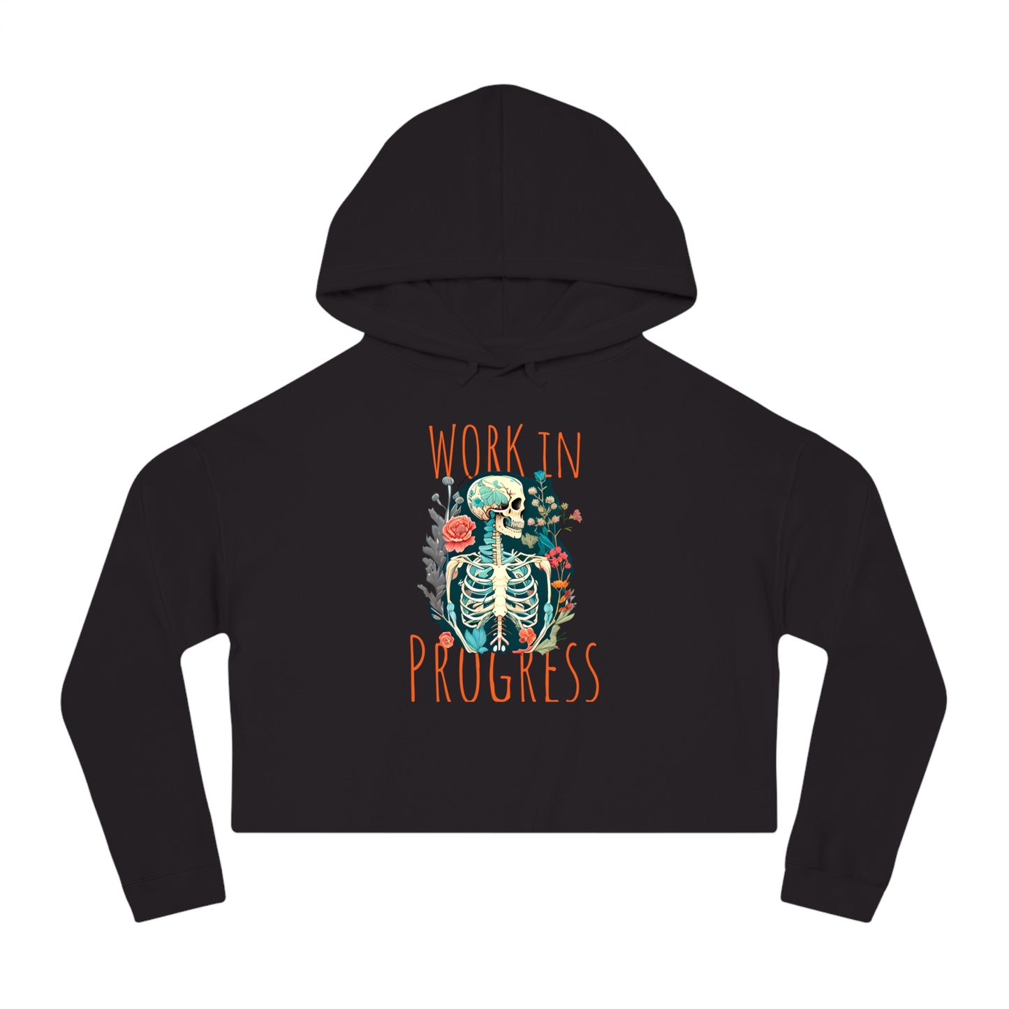 Cropped Hoodie - Work in Progress Skeleton