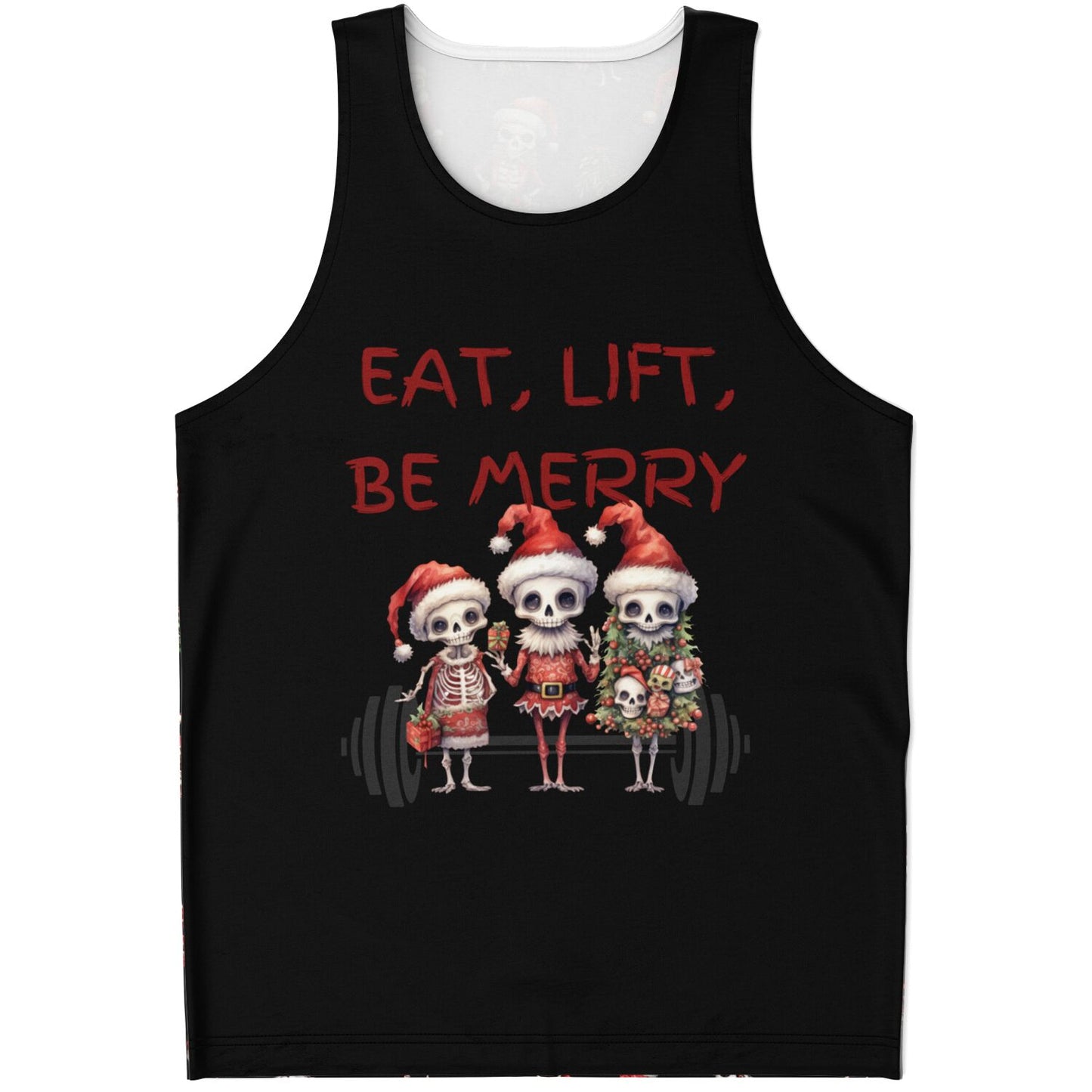 Skeleton Christmas "Eat Lift Be Merry" - Classic Tank Top