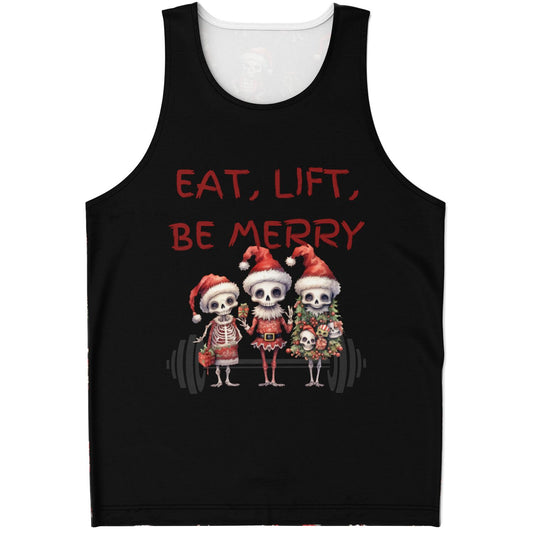 Skeleton Christmas "Eat Lift Be Merry" - Classic Tank Top