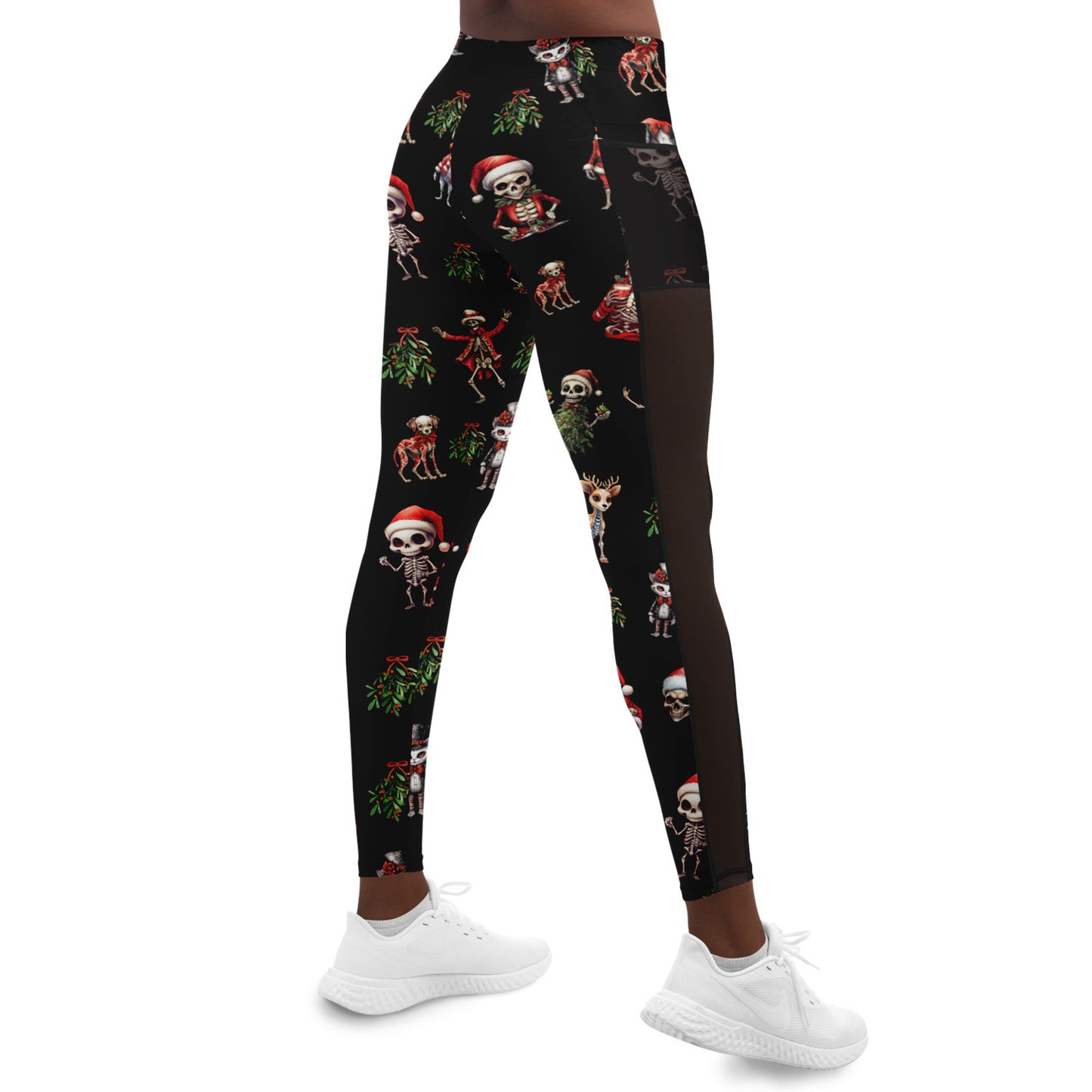 Skeleton Christmas - Mesh Pocket Performance Leggings