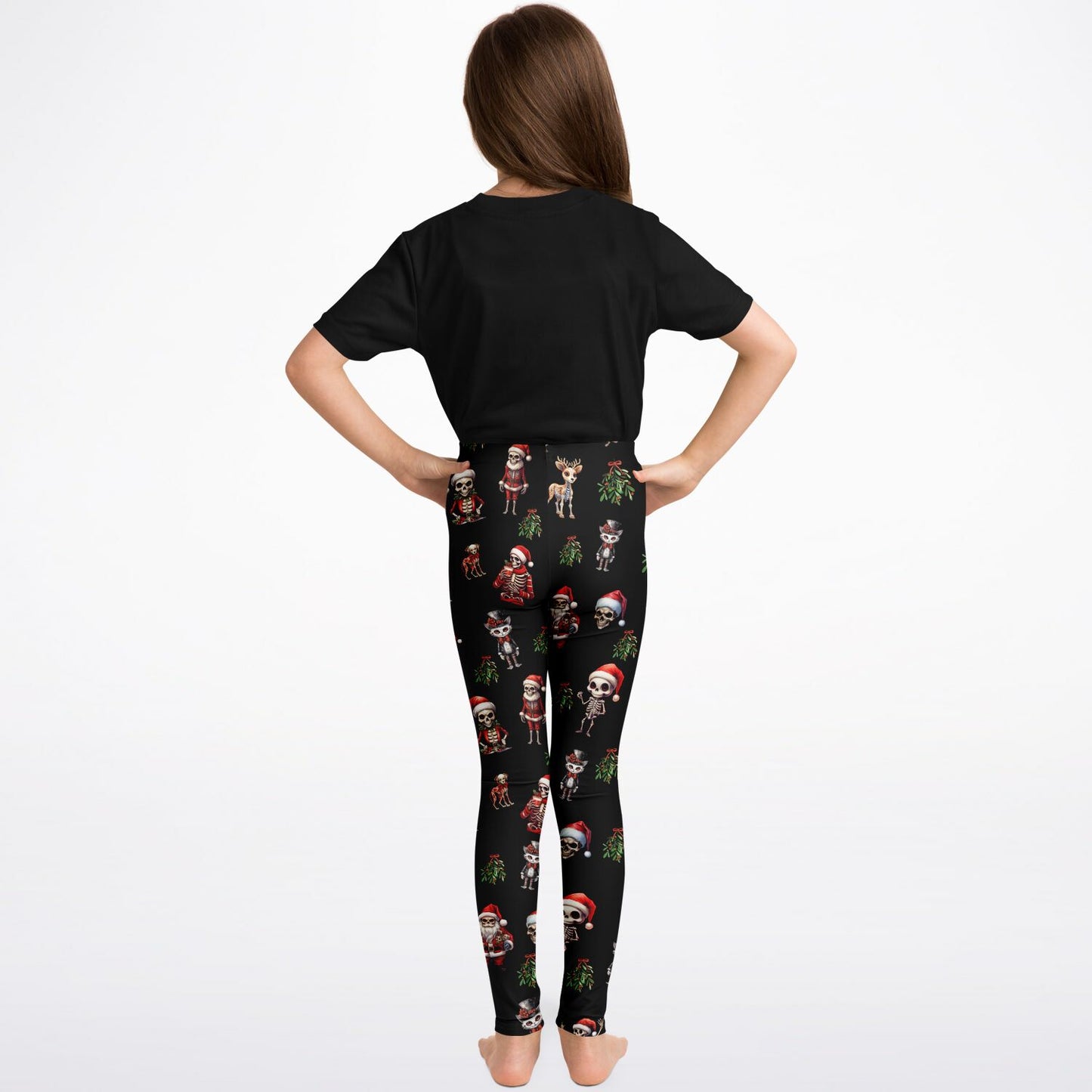 Skeleton Christmas - Kids Athletic Leggings
