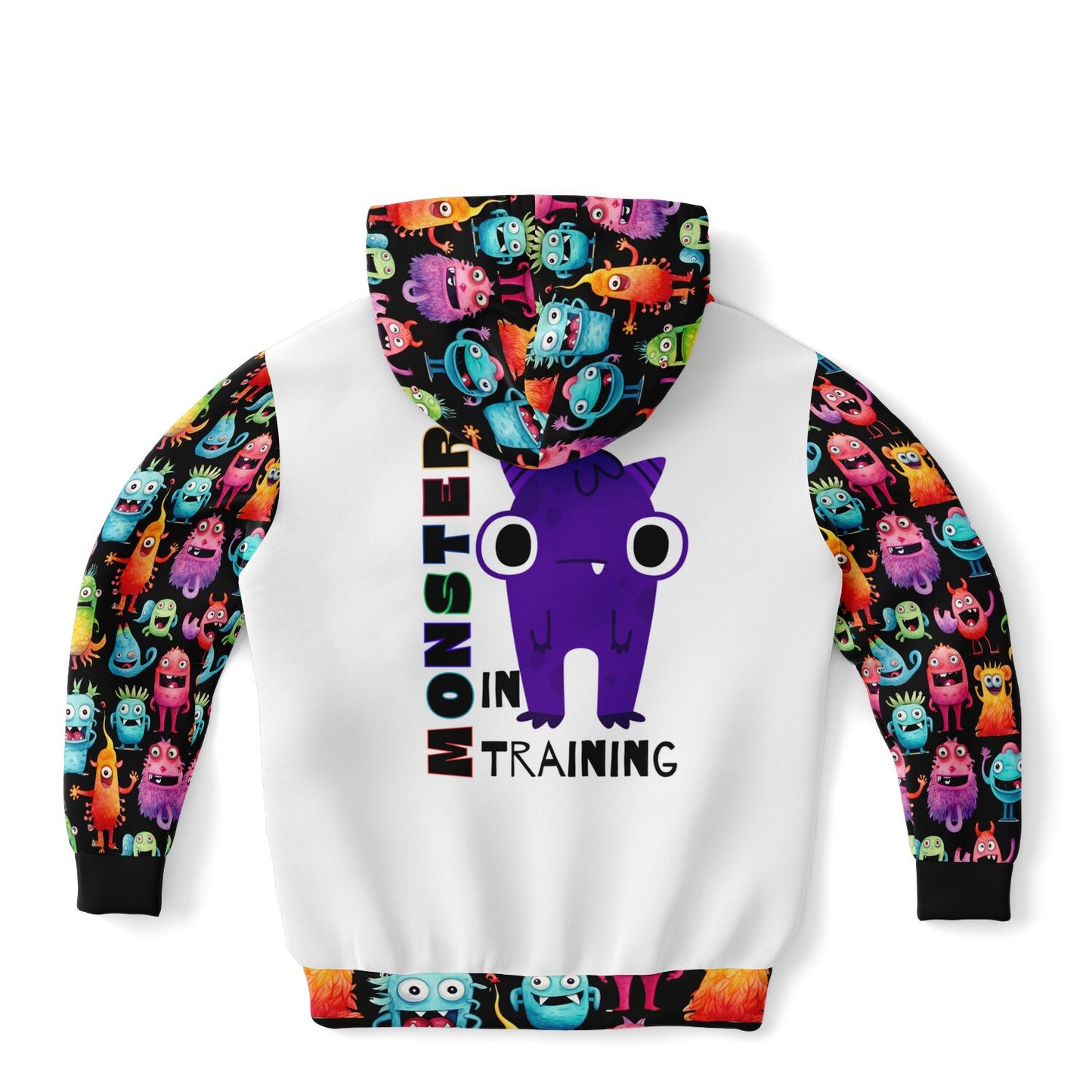 Cheerful Monster in training - Athletic Kids Hoodie