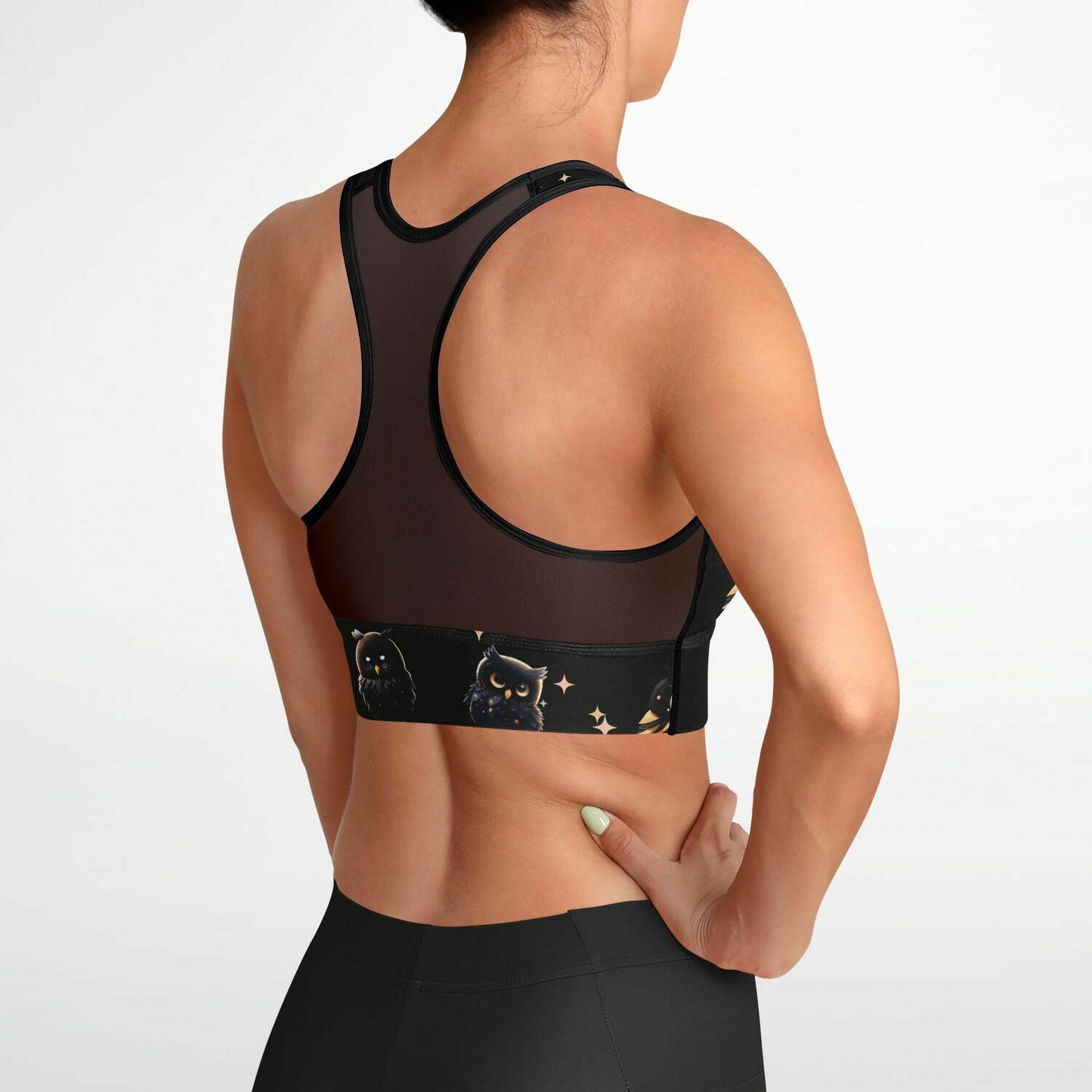 Mesh Padded Sports Bra - midnight owl