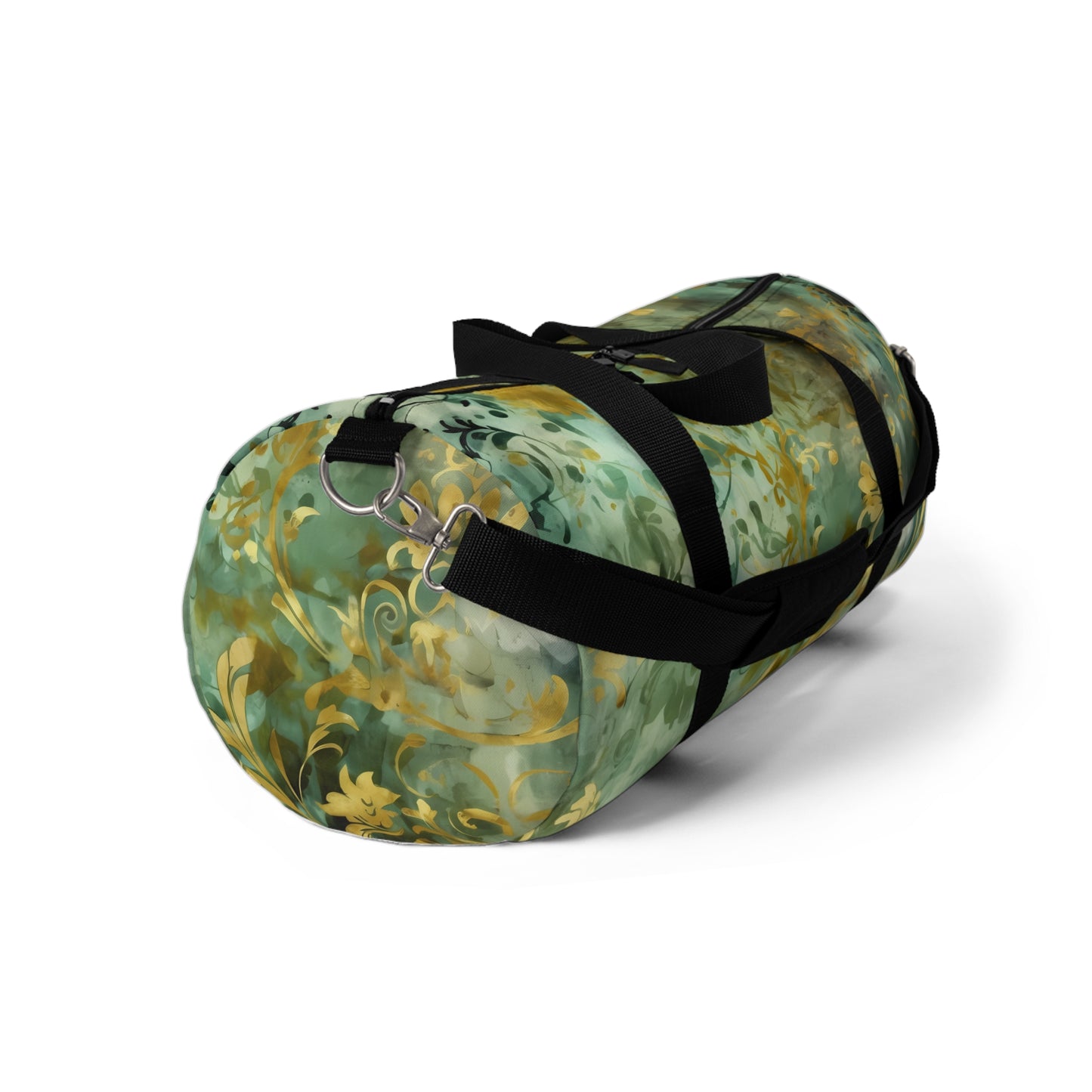 Sage and Gold Damask Gym Bag - yoga duffle bag