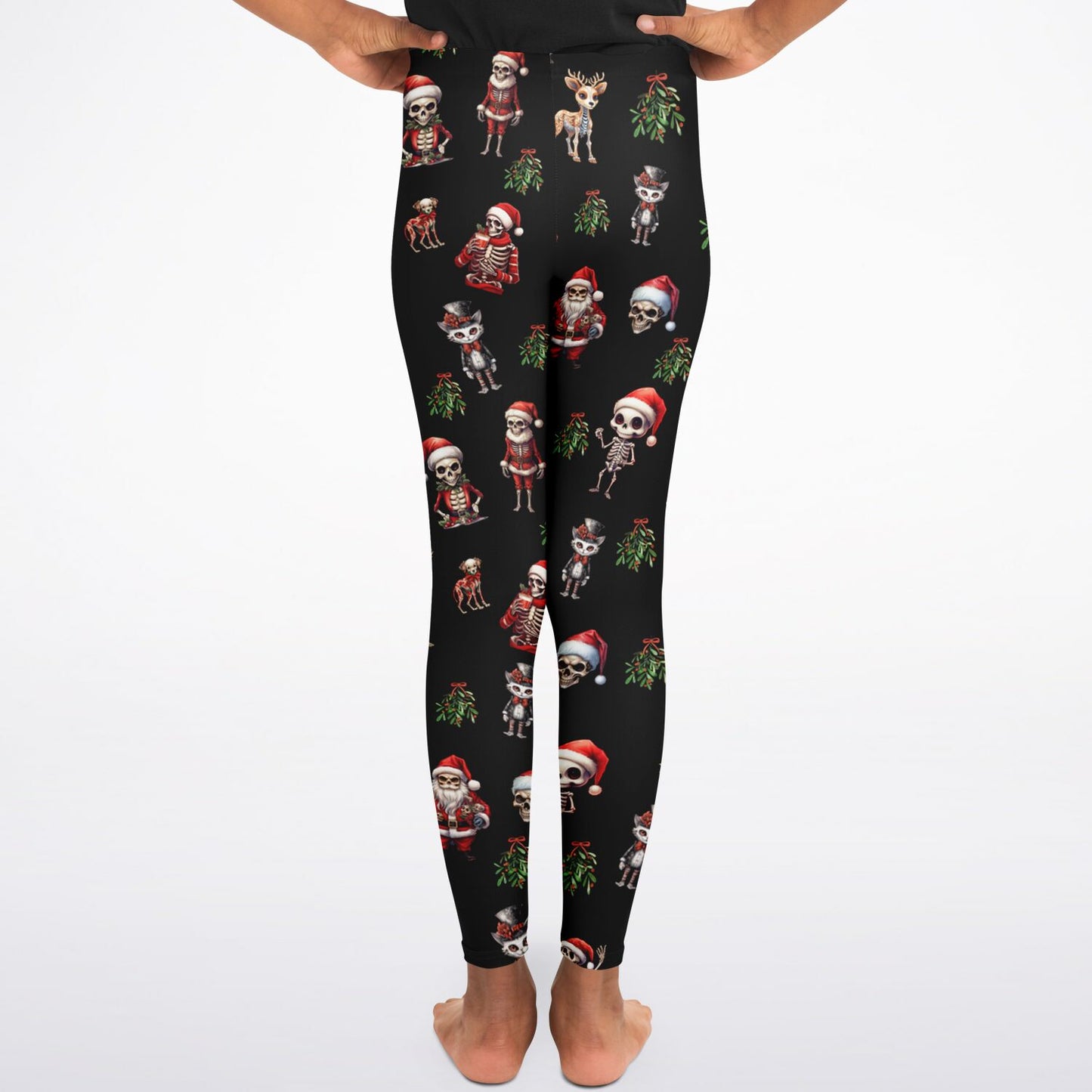 Skeleton Christmas - Kids Athletic Leggings