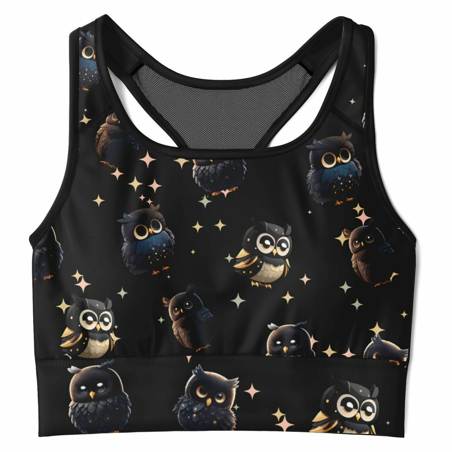 Mesh Padded Sports Bra - midnight owl