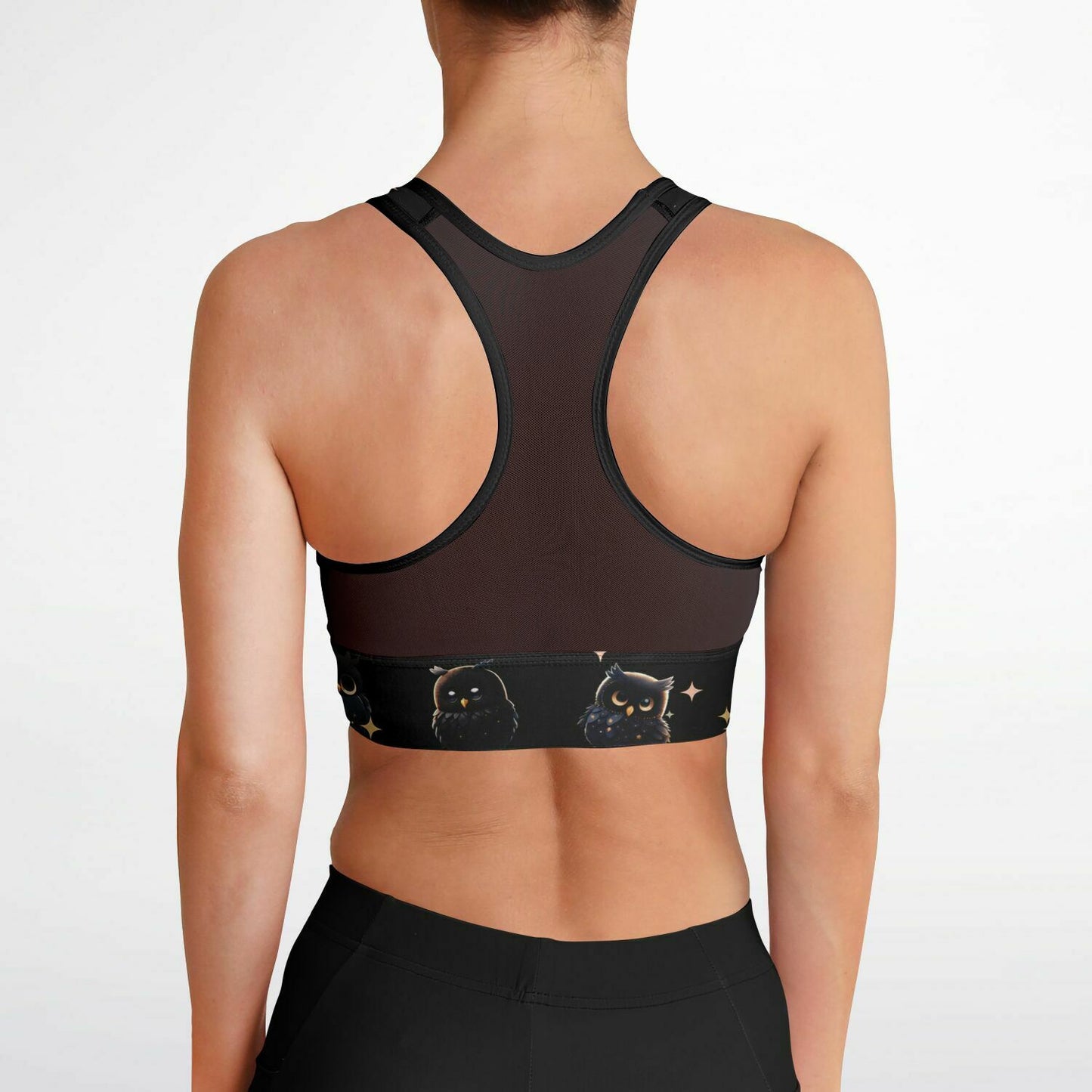 Mesh Padded Sports Bra - midnight owl