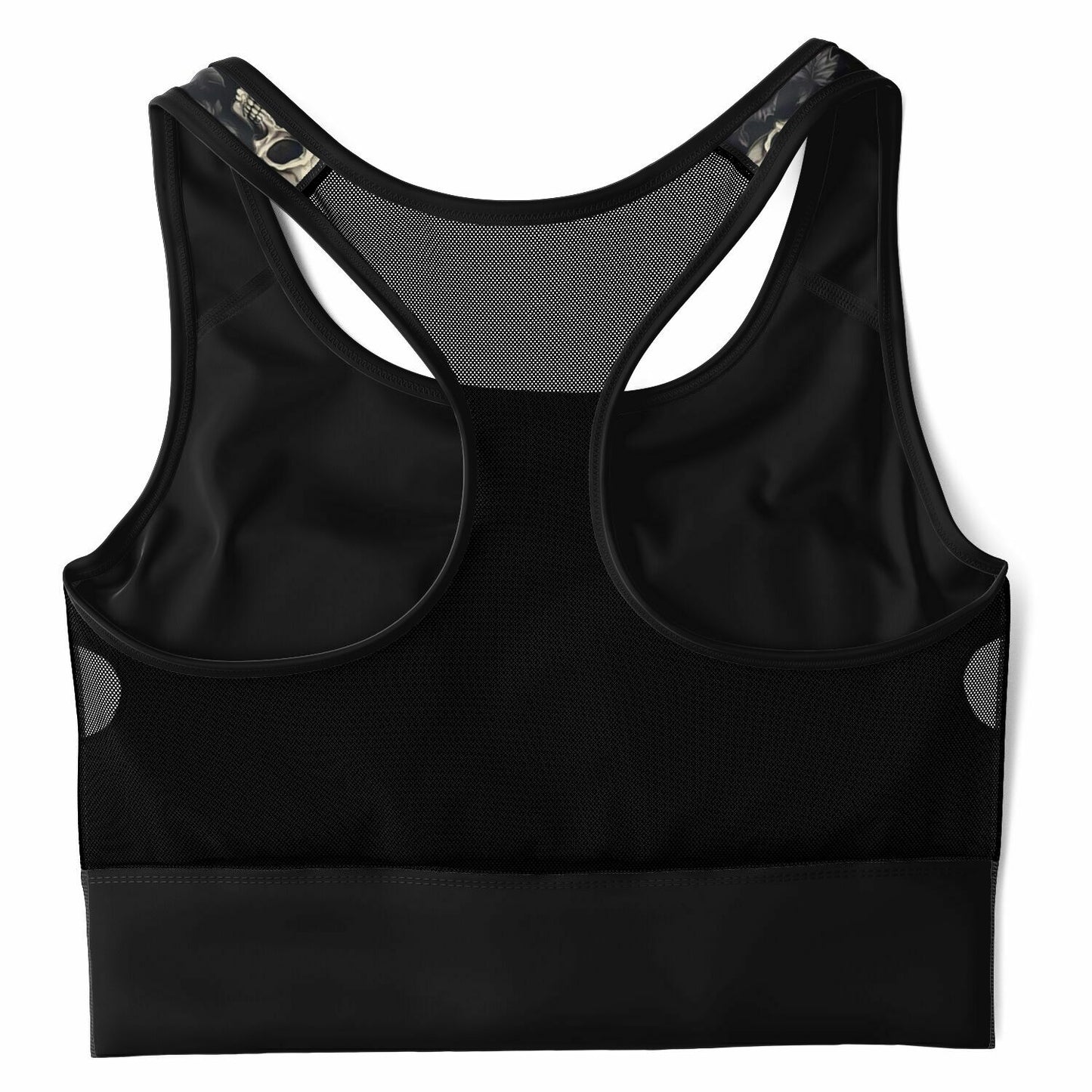 skull Mesh Padded Sports Bra - goth aesthetic