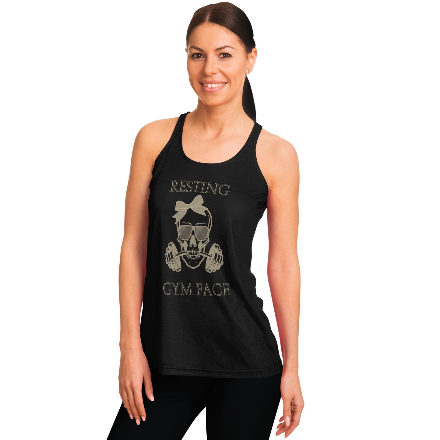 "Resting Gym Face" Skull - Racerback Tank Top