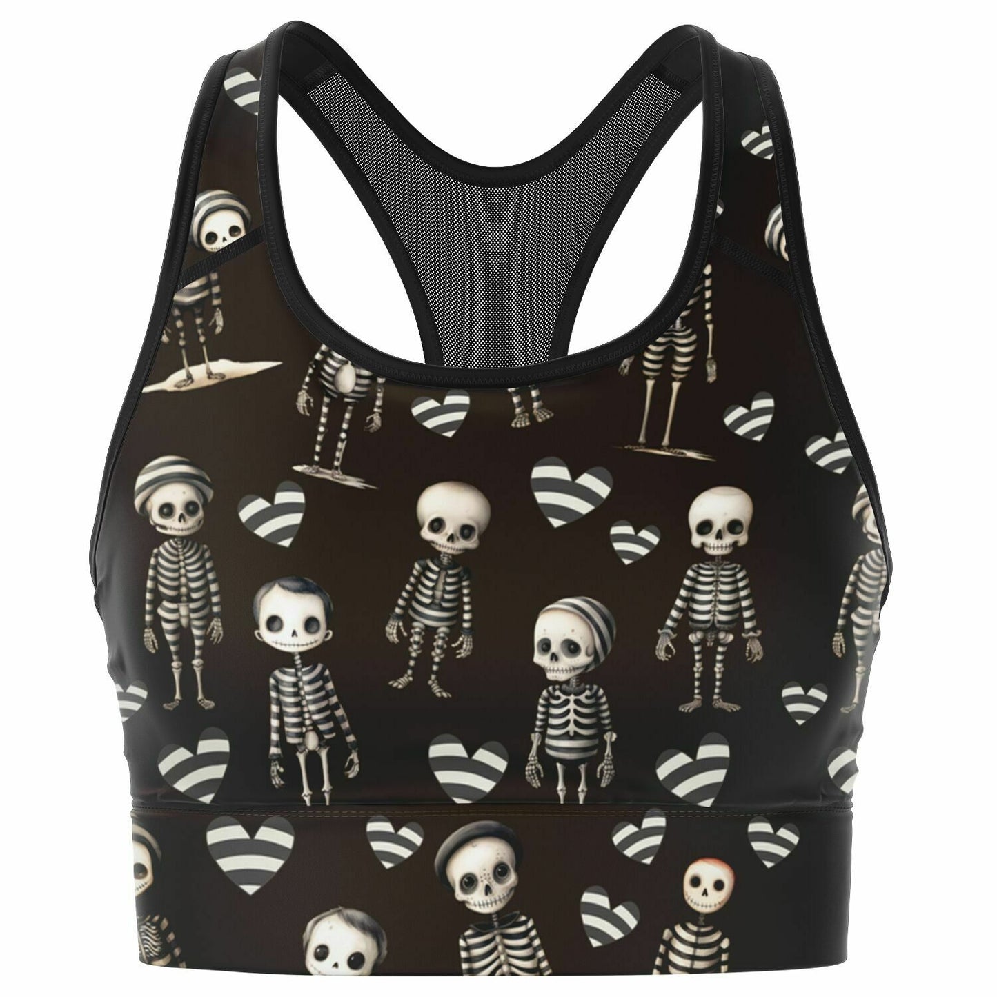 Mesh Padded Sports Bra - Jailhouse skeleton