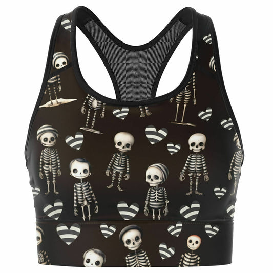 Mesh Padded Sports Bra - Jailhouse skeleton