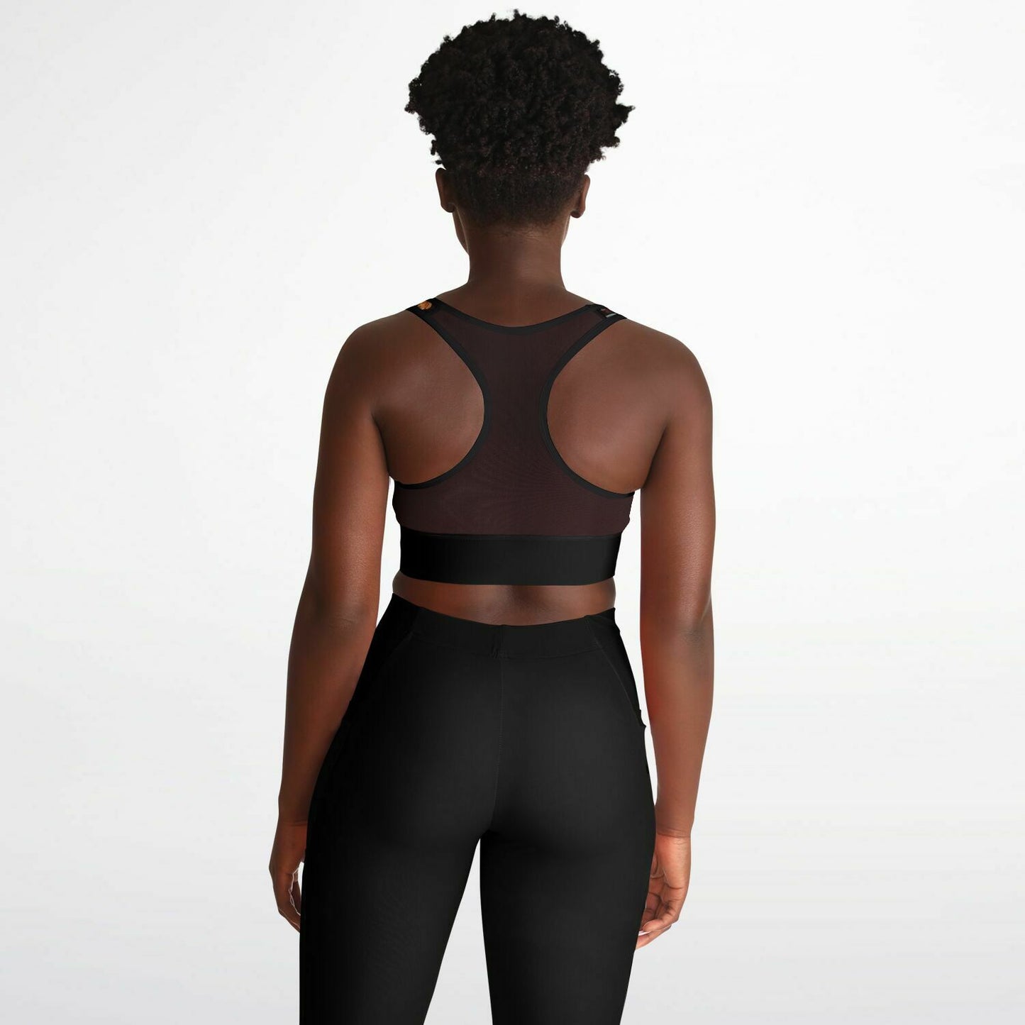 skull & flower Mesh Padded Sports Bra - Whimsigoth