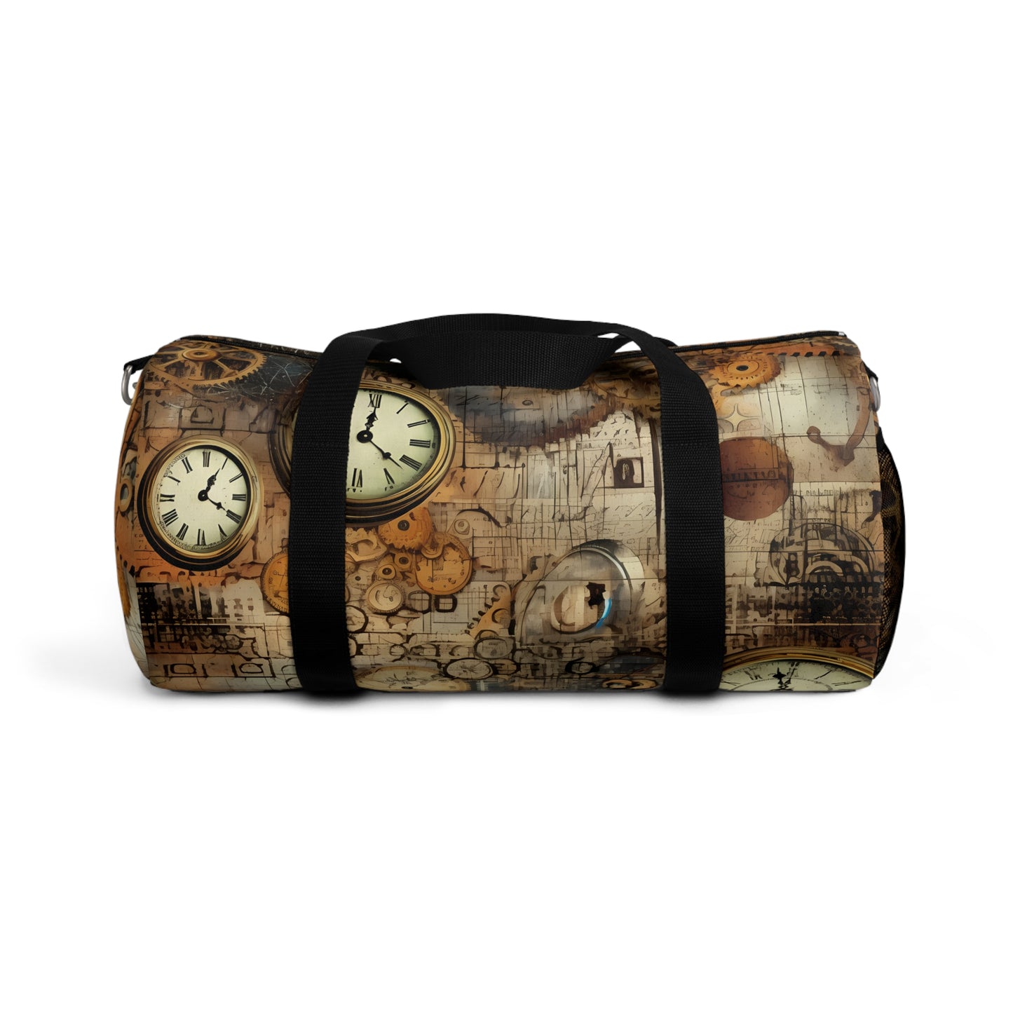 steampunk clock Gym Bag - vintage grunge travel duffel bag