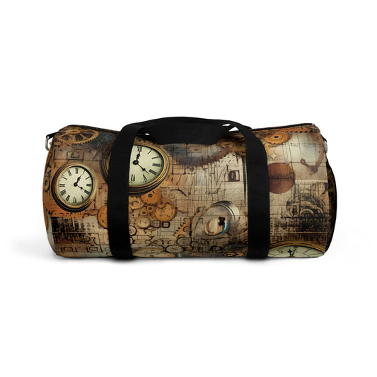 steampunk clock Gym Bag - vintage grunge travel duffel bag