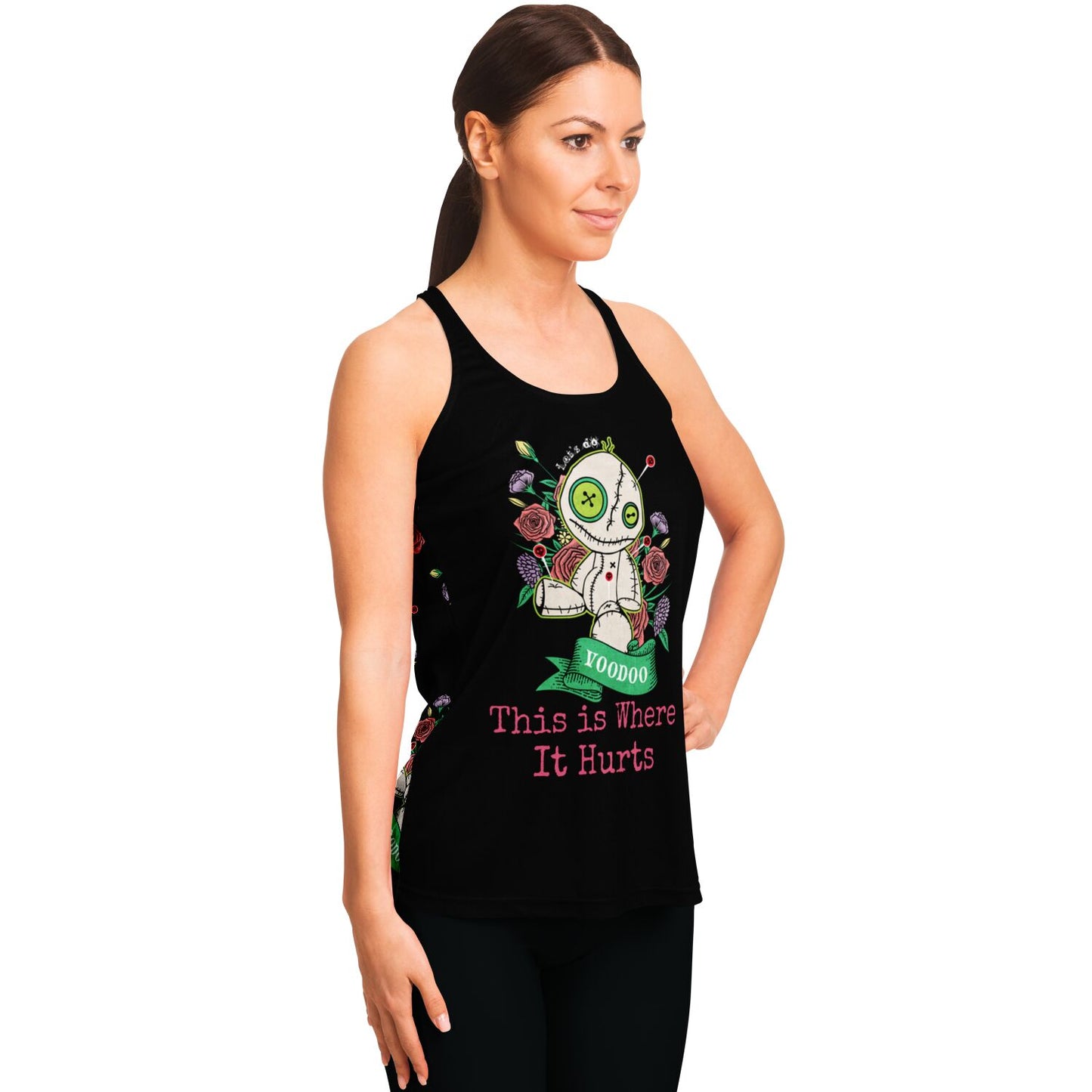 Voodoo Doll "this is where it hurts" - Racerback Tank Top
