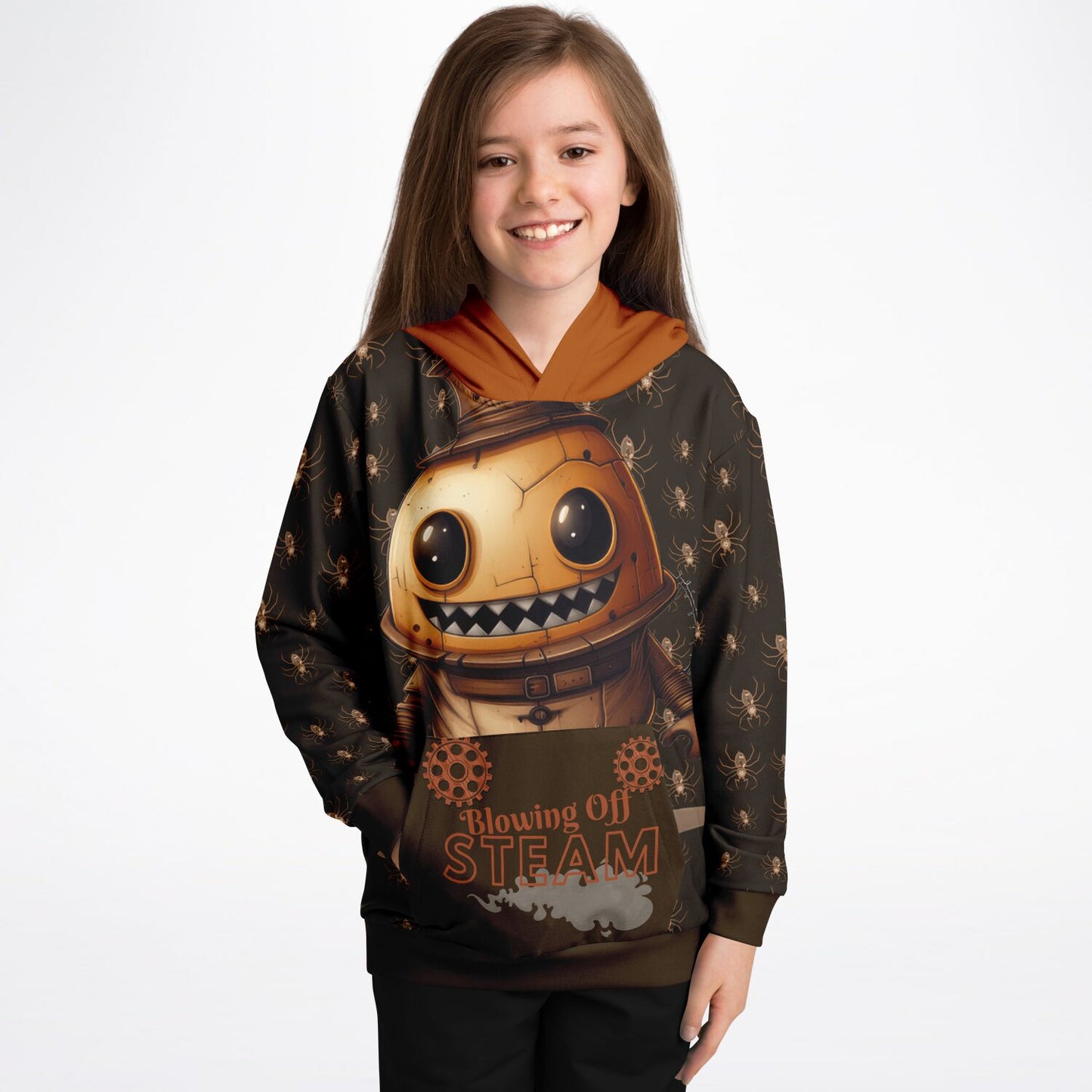 Athletic Kids Hoodie - Misfit Steampunk Crew "Blowing off steam"